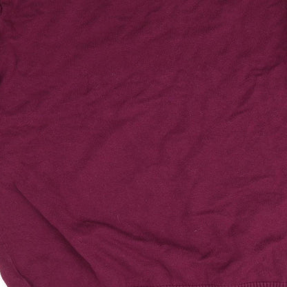 Avenue Mens Purple Round Neck  Cotton Pullover Jumper Size M   - Shoulder Detail Burgandy