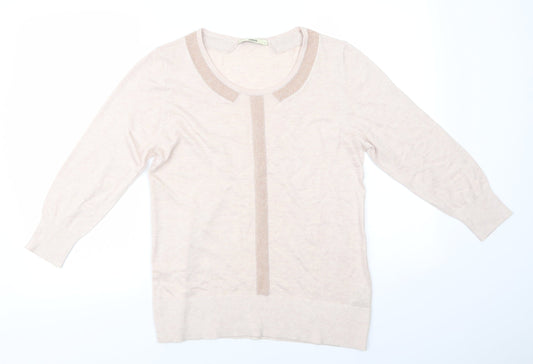 Womens UK Size L Oasis Beige Pullover Jumper