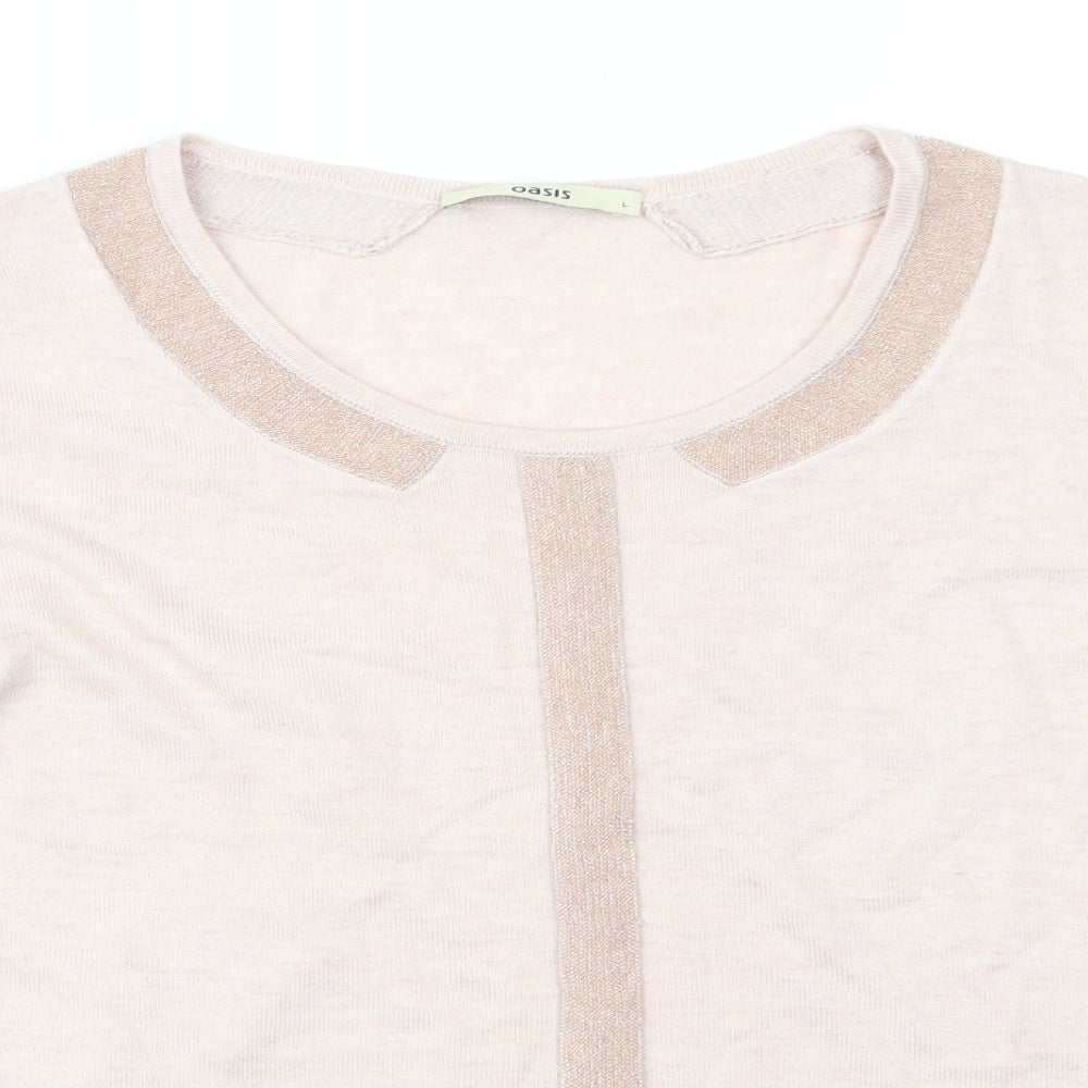 Womens UK Size L Oasis Beige Pullover Jumper