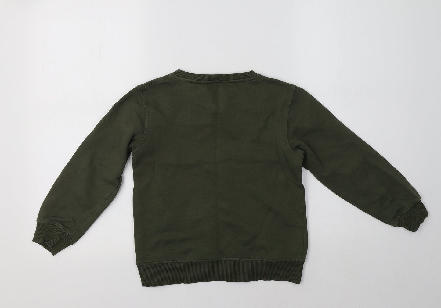 Very Boys Green Striped Cotton Pullover Sweatshirt Size 8 Years