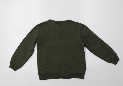 Very Boys Green Striped Cotton Pullover Sweatshirt Size 8 Years