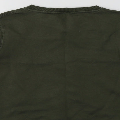 Very Boys Green Striped Cotton Pullover Sweatshirt Size 8 Years