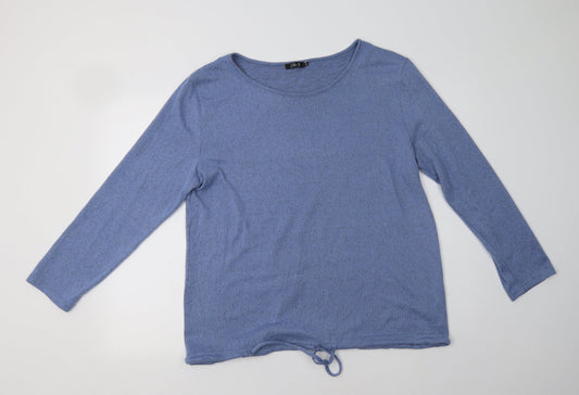 Ellie B. Womens Blue Crew Neck  Polyester Pullover Jumper Size XL