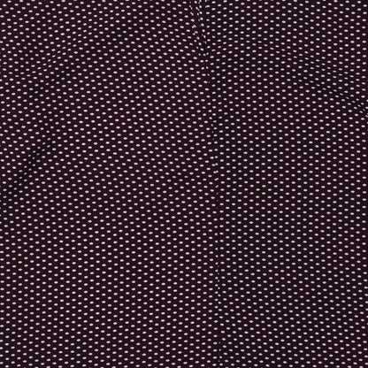 Primark Womens Purple Polka Dot Polyester Basic Blouse Size 12 Crew Neck