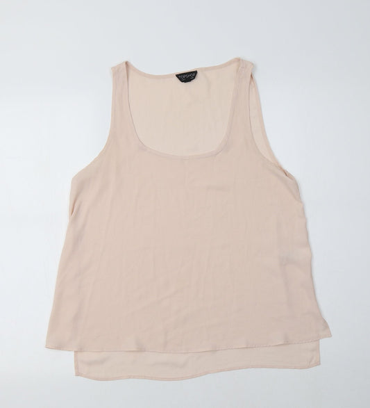 Womens UK Size 10 Topshop Pink Basic Tank