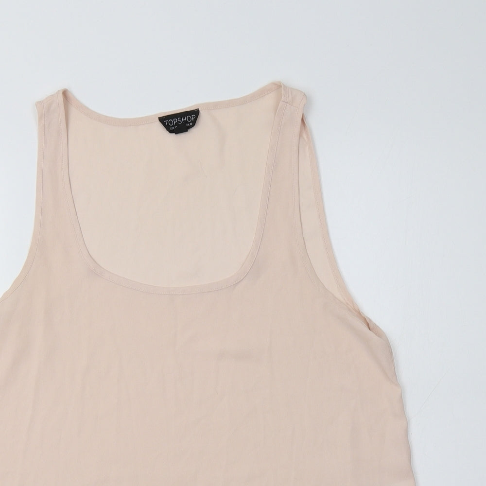 Womens UK Size 10 Topshop Pink Basic Tank
