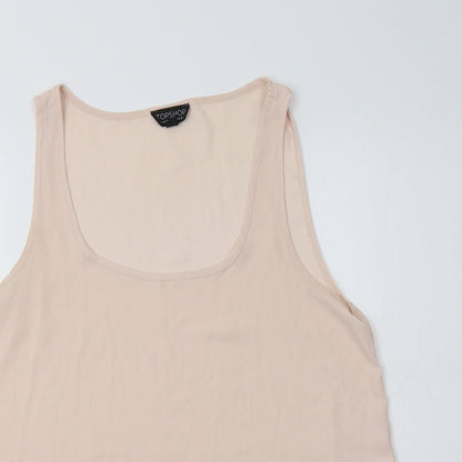 Womens UK Size 10 Topshop Pink Basic Tank