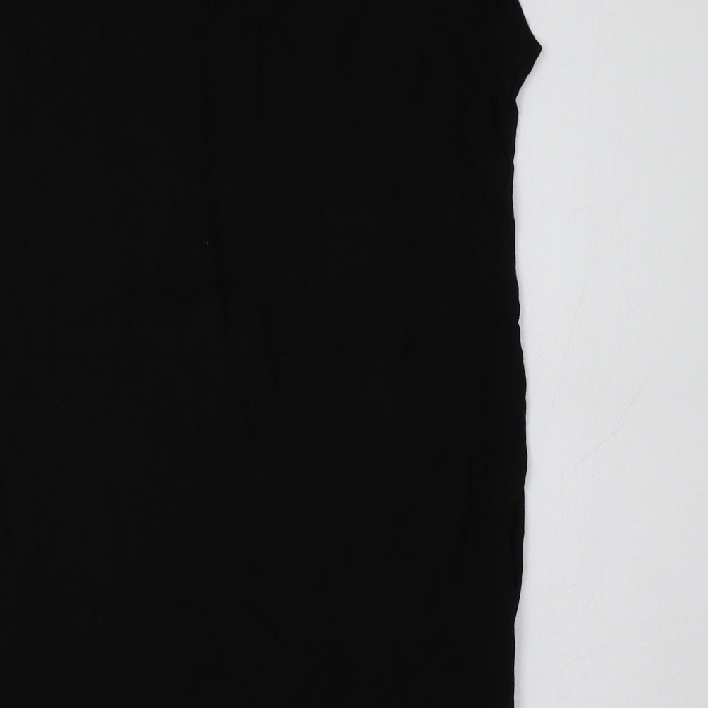 Primark Girls Black  Viscose Tunic T-Shirt Size 11-12 Years Crew Neck  - Heart