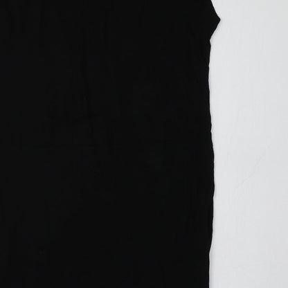 Primark Girls Black  Viscose Tunic T-Shirt Size 11-12 Years Crew Neck  - Heart