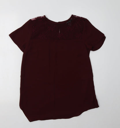 Womens UK Size 10 New Look Purple Basic Blouse