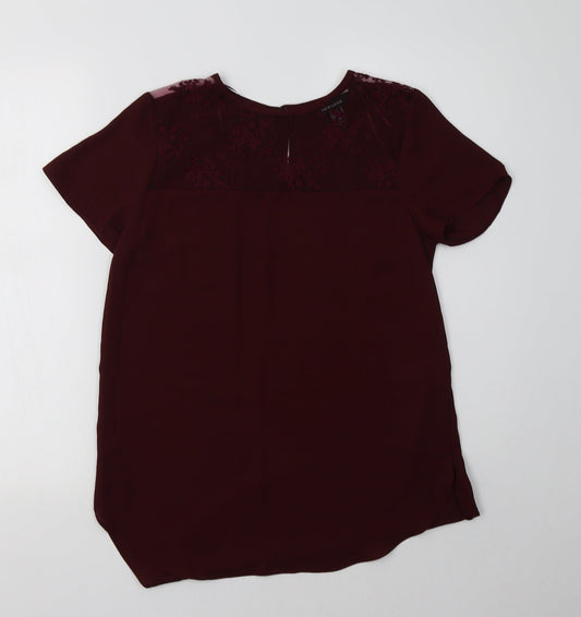 Womens UK Size 10 New Look Purple Basic Blouse