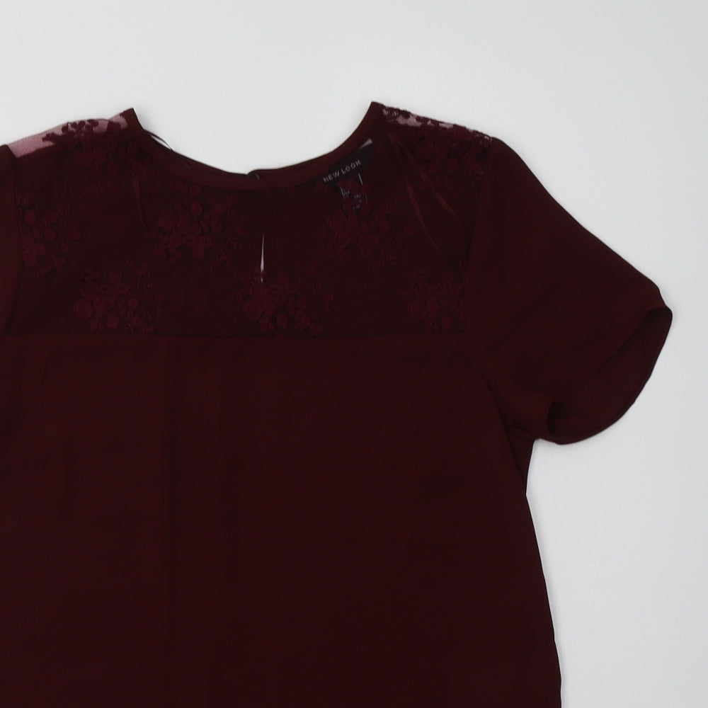 Womens UK Size 10 New Look Purple Basic Blouse