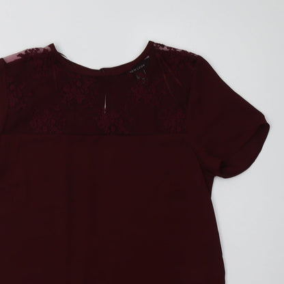 Womens UK Size 10 New Look Purple Basic Blouse