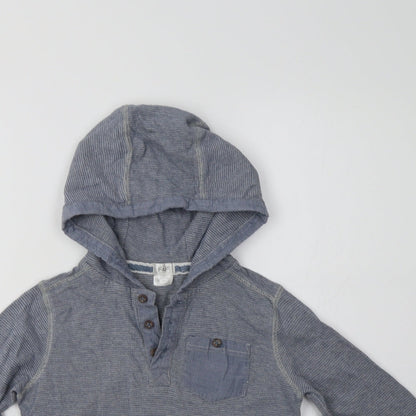 F&F Boys Blue  Cotton Pullover Hoodie Size 7-8 Years