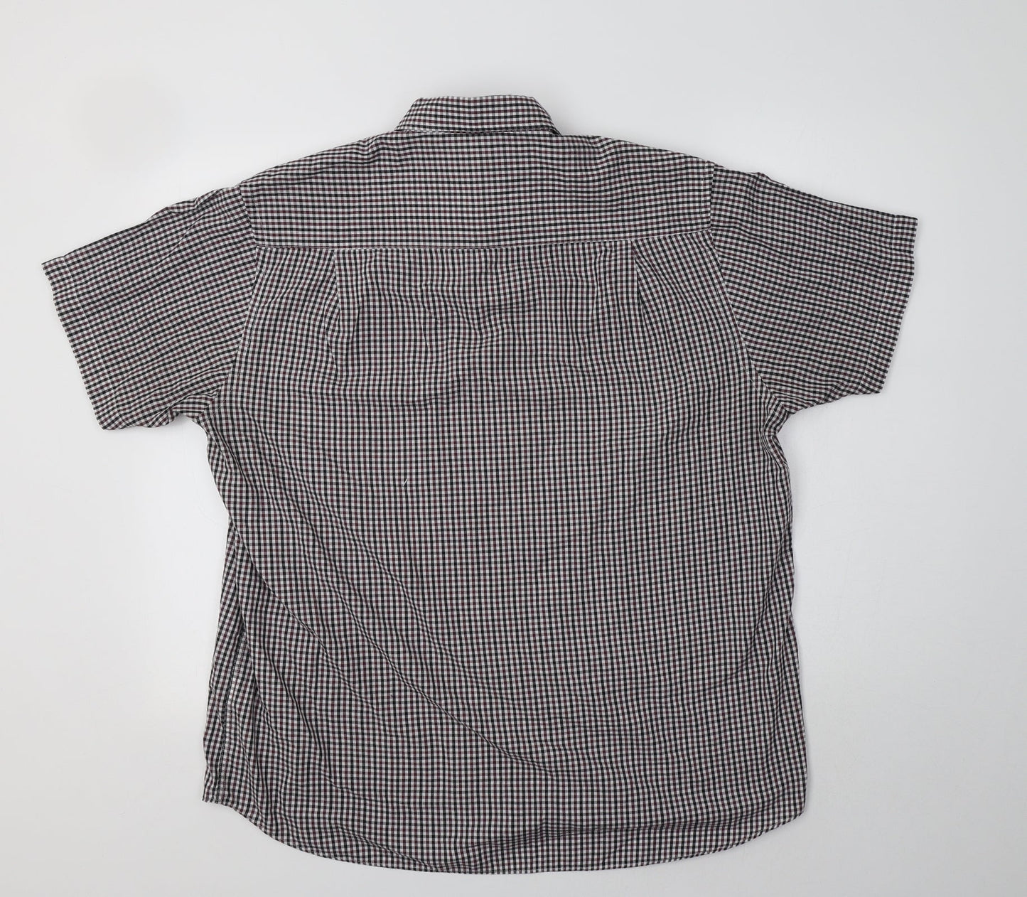 Primark Mens Grey Check Polyester  Button-Up Size XL Collared