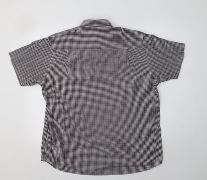 Primark Mens Grey Check Polyester  Button-Up Size XL Collared