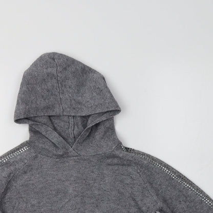 Primark Girls Grey  Viscose Pullover Hoodie Size 8-9 Years