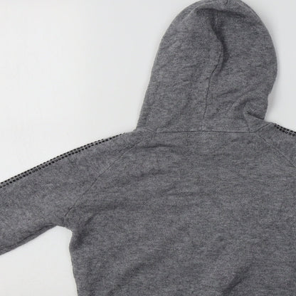 Primark Girls Grey  Viscose Pullover Hoodie Size 8-9 Years