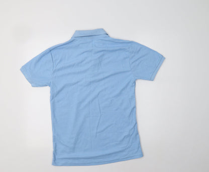 Fruit of the Loom Mens Blue  Polyester  Polo Size S Collared