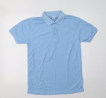 Fruit of the Loom Mens Blue  Polyester  Polo Size S Collared