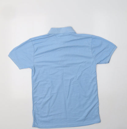 Fruit of the Loom Mens Blue  Polyester  Polo Size S Collared