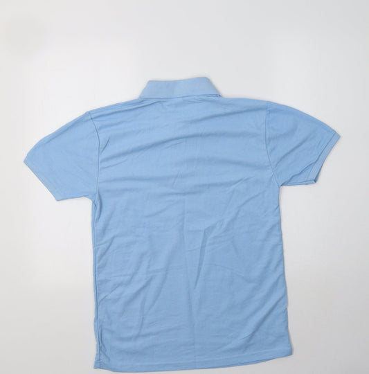 Fruit of the Loom Mens Blue  Polyester  Polo Size S Collared