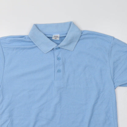 Fruit of the Loom Mens Blue  Polyester  Polo Size S Collared