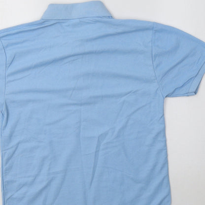 Fruit of the Loom Mens Blue  Polyester  Polo Size S Collared