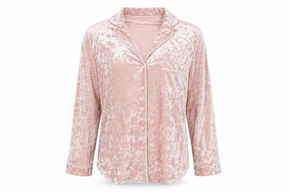 Front view of women’s originals womens pink solid polyester top pyjama top, size UK 12
