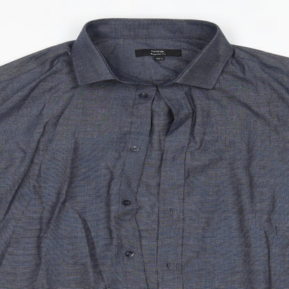 George Mens Grey  Polyester  Dress Shirt Size 15.5 Collared