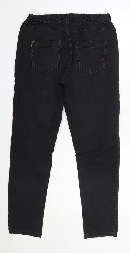 Peacocks Womens Black  Cotton Skinny Jeans Size 12 L28 in Regular