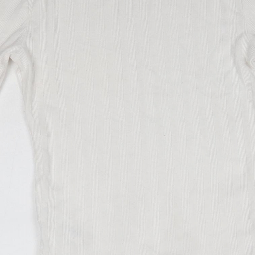 New Look Womens White  Polyester Basic Blouse Size 10 Round Neck