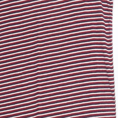 Shana Womens Red Striped 100% Cotton Tank Dress  Size L  Round Neck