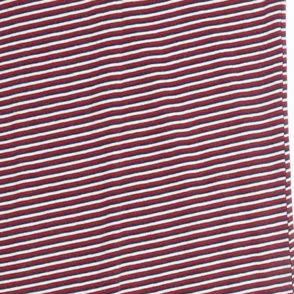 Shana Womens Red Striped 100% Cotton Tank Dress  Size L  Round Neck