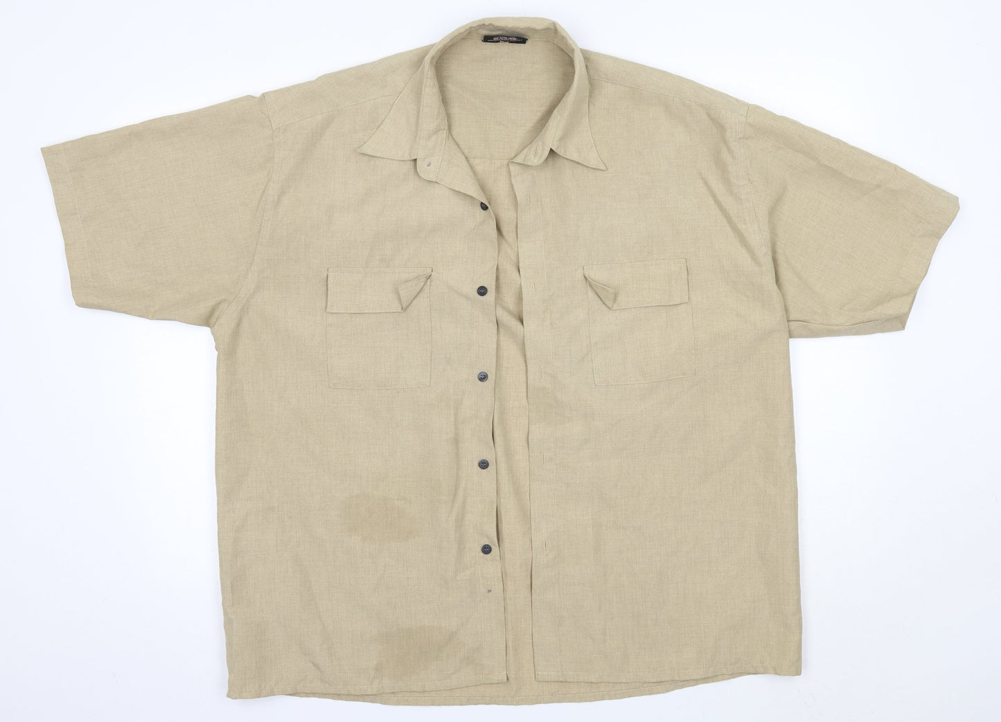 Urban Spirit Mens Beige  Polyester  Button-Up Size XL Collared