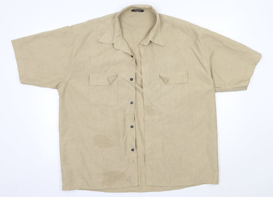 Urban Spirit Mens Beige  Polyester  Button-Up Size XL Collared