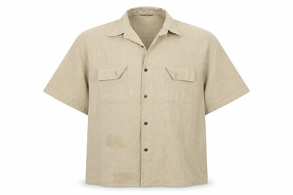 Mens UK Size XL Urban Spirit Beige  Button-Up Short Sleeve Casual Shirt