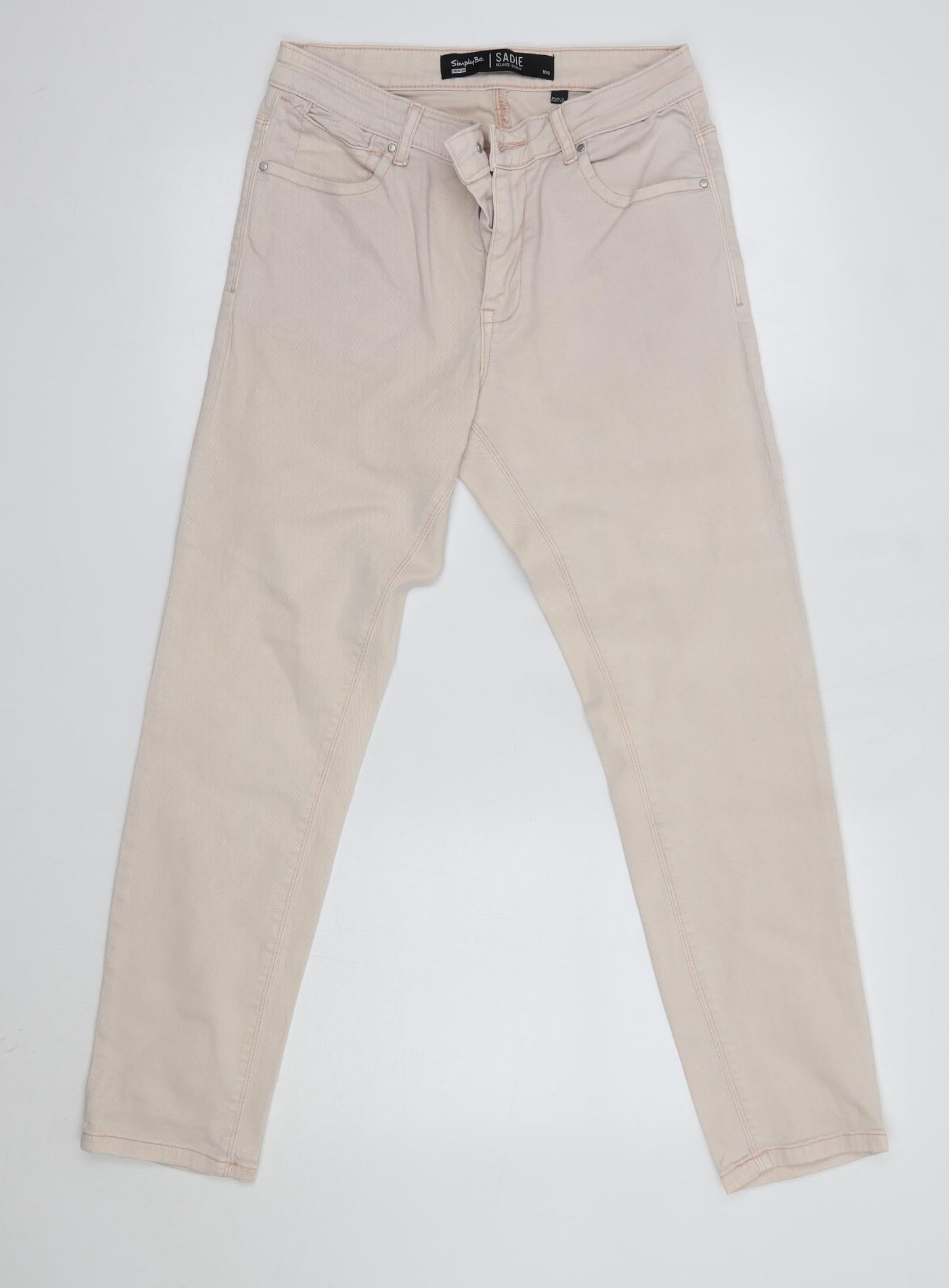 Simply Be Womens Pink  Cotton Skinny Jeans Size 10 L27 in Regular  - Short