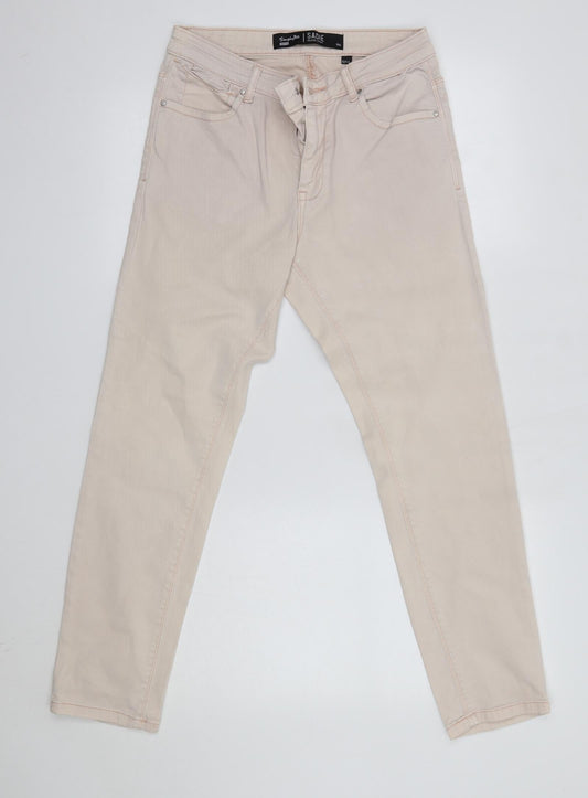 Simply Be Womens Pink  Cotton Skinny Jeans Size 10 L27 in Regular  - Short