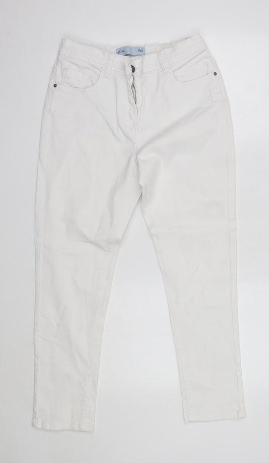 Anthology Womens White  Cotton Skinny Jeans Size 10 L26 in Slim