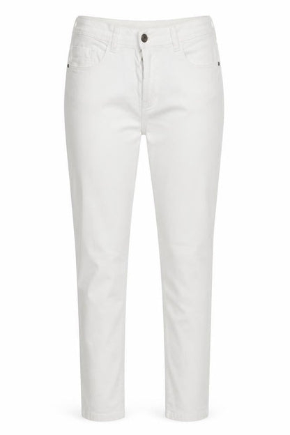 Front view of Anthology women’s white cotton skinny jeans, size UK 10, 26-inch leg slim