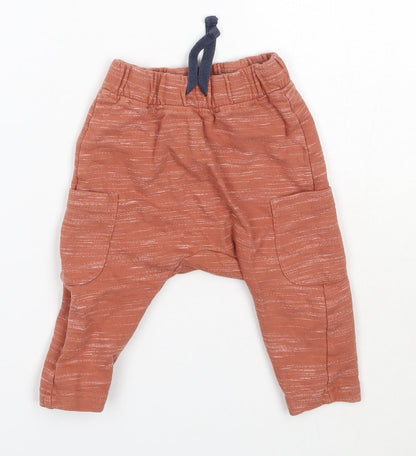 Nutmeg Baby Orange  Cotton Jogger Trousers Size 3-6 Months
