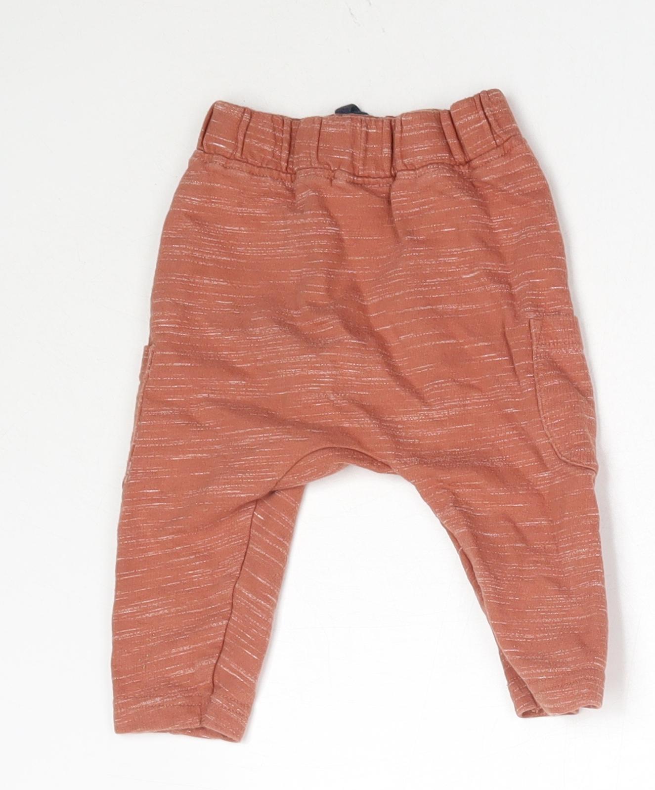 Nutmeg Baby Orange  Cotton Jogger Trousers Size 3-6 Months