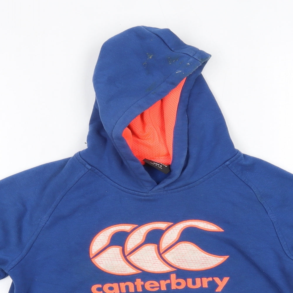 Canterbury Boys Blue  Cotton Pullover Hoodie Size 8 Years