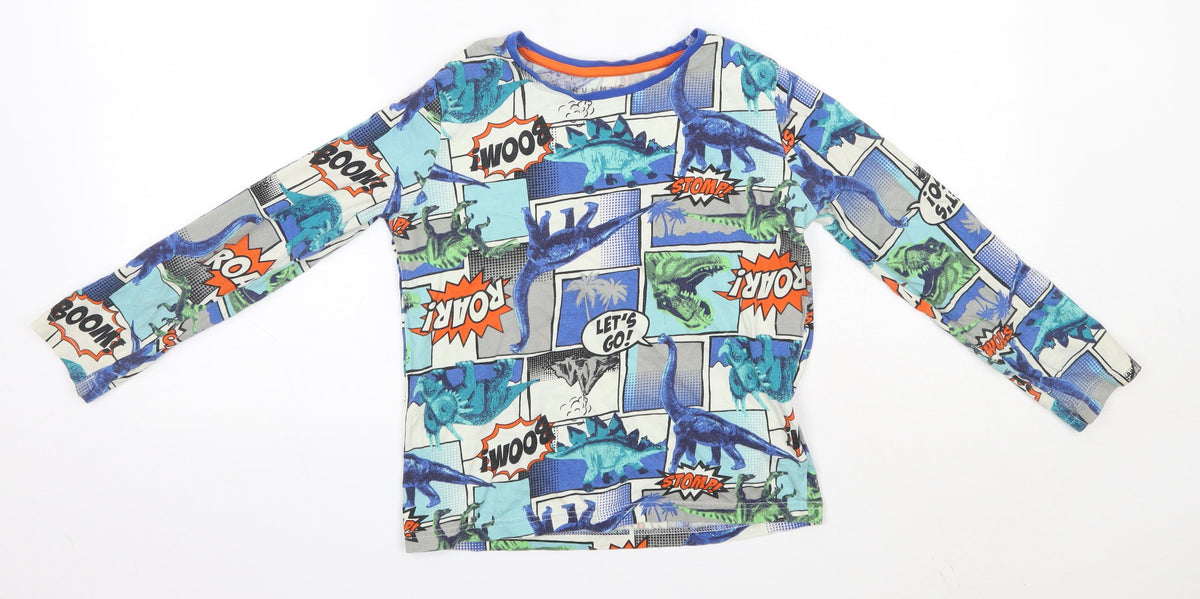 Additional front view of Nutmeg boys’ multicoloured 100% cotton basic casual, size 9-10, years round neck