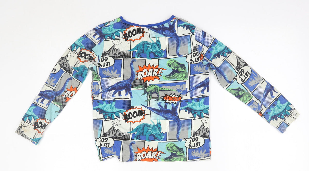 Back view of Nutmeg boys’ multicoloured 100% cotton basic casual, size 9-10, years round neck