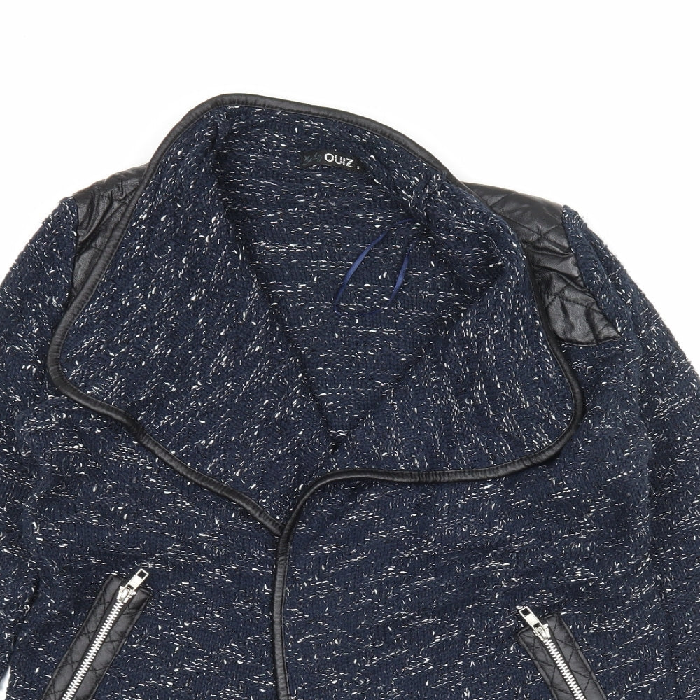Womens UK Size S Quiz Blue Cardigan Jumper