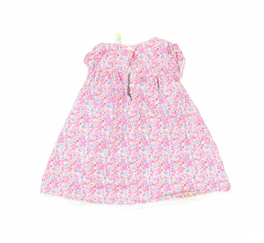 Strawberry Faire Girls Multicoloured Floral Cotton A-Line  Size 3-4 Years  Square Neck