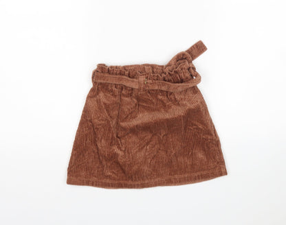 NEXT Girls Brown  Cotton A-Line Skirt Size 5 Years  Regular