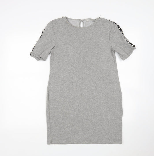 ASOS Womens Grey  Polyester Jumper Dress  Size 8  Round Neck